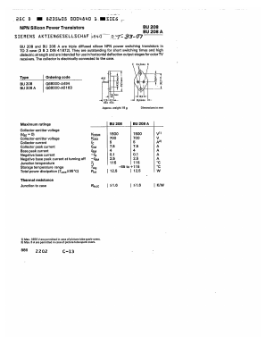 BU208 Datasheet PDF Siemens AG