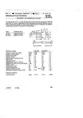 BU426A Datasheet PDF Siemens AG