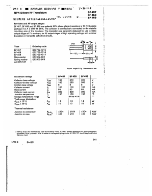 BF458 Datasheet PDF Siemens AG