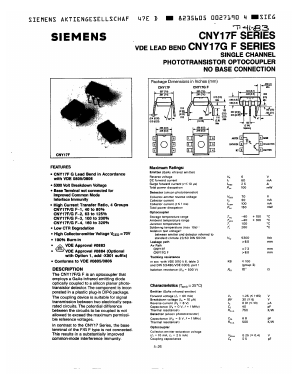 CNY17F-3 Datasheet PDF Siemens AG