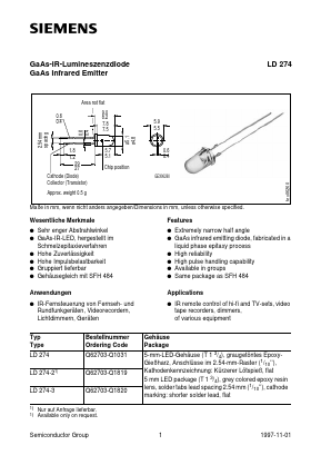 LD274 Datasheet PDF Siemens AG