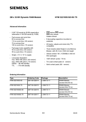 HYM322160GS-60 Datasheet PDF Siemens AG