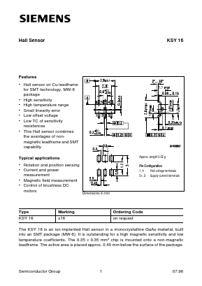 KSY16 Datasheet PDF Siemens AG
