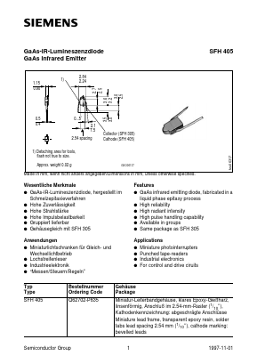 SFH405 Datasheet PDF Siemens AG