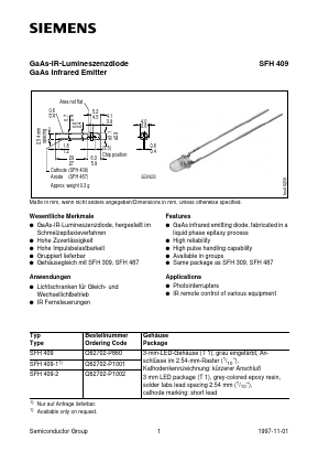 SFH409-1 Datasheet PDF Siemens AG