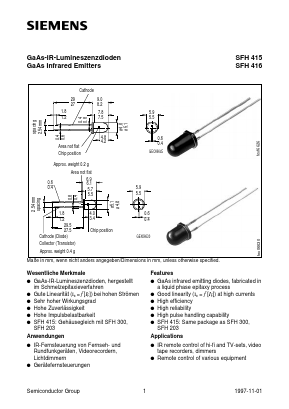 SFH415 Datasheet PDF Siemens AG