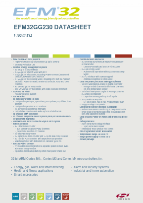 EFM32GG230 Datasheet PDF Silicon Laboratories