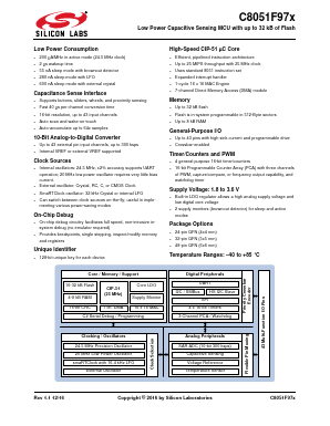 C8051F97X Datasheet PDF Silicon Laboratories