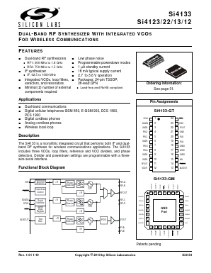 SI4113-D-GMR Datasheet PDF Silicon Laboratories