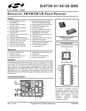 SI4735-D60-GU Datasheet PDF Silicon Laboratories