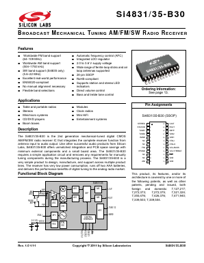 SI4831-B30-GUR Datasheet PDF Silicon Laboratories