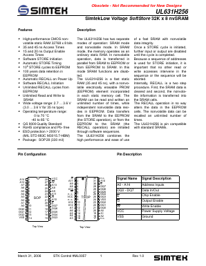UL631H256 Datasheet PDF Simtek Corporation