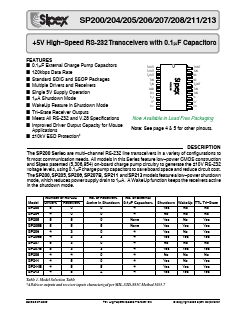 SP207EA Datasheet PDF Signal Processing Technologies