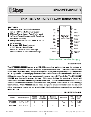 SP3232EBEA-L/TR Datasheet PDF Signal Processing Technologies