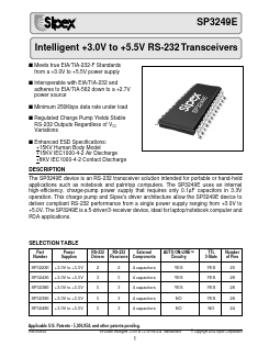 SP3249 Datasheet PDF Signal Processing Technologies