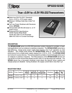 SP3232 Datasheet PDF Signal Processing Technologies