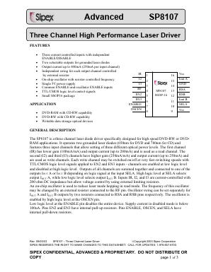 SP8107 Datasheet PDF Signal Processing Technologies