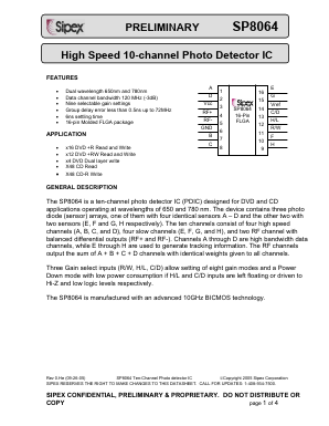 SP8064 Datasheet PDF Signal Processing Technologies