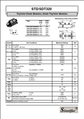 SDT320GK12 Datasheet PDF Sirectifier Electronics