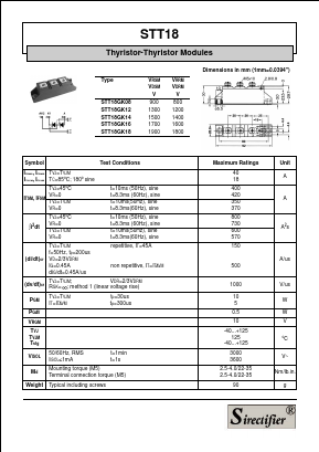 STT18GK08 Datasheet PDF Sirectifier Electronics