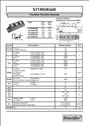 STT49GK08B Datasheet PDF Sirectifier Electronics