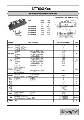 STT60GKXX Datasheet PDF Sirectifier Electronics