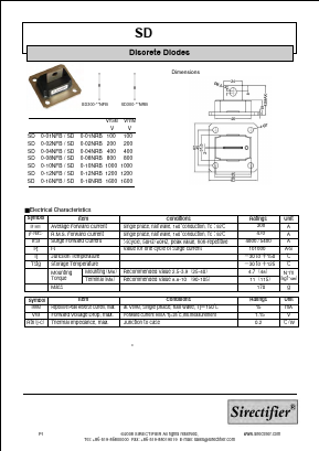 SD300 Datasheet PDF Sirectifier Electronics