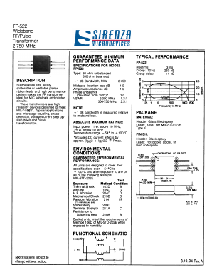 FP-522 Datasheet PDF Sirenza Microdevices => RFMD