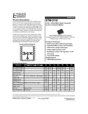 STM-3116 Datasheet PDF Sirenza Microdevices => RFMD