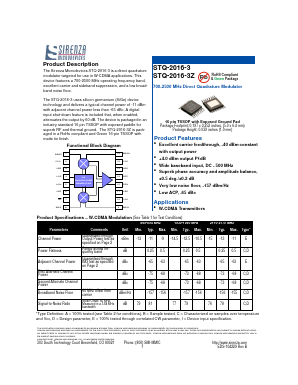 STQ-2016-3Z Datasheet PDF Sirenza Microdevices => RFMD
