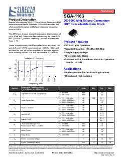 SGA-1163 Datasheet PDF Sirenza Microdevices => RFMD