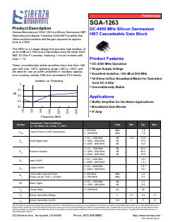 SGA-1263 Datasheet PDF Sirenza Microdevices => RFMD