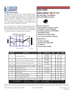 SGA-3263Z Datasheet PDF Sirenza Microdevices => RFMD