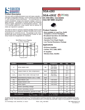 SGA-4263Z Datasheet PDF Sirenza Microdevices => RFMD