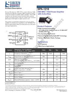 SPA-1218 Datasheet PDF Sirenza Microdevices => RFMD