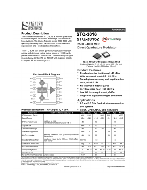 STQ-3016 Datasheet PDF Sirenza Microdevices => RFMD