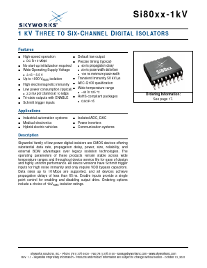 SI8050AA-B-IU Datasheet PDF Skyworks Solutions