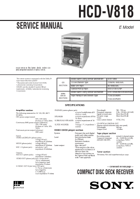 HCD-V818 Datasheet PDF Sony Semiconductor
