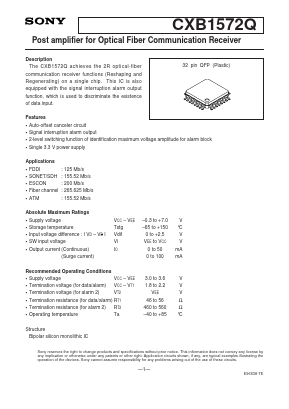 CXB1572Q Datasheet PDF Sony Semiconductor