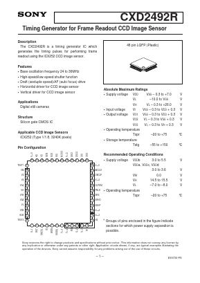 CXD2492R Datasheet PDF Sony Semiconductor