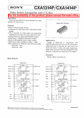 CXA1314 Datasheet PDF Sony Semiconductor