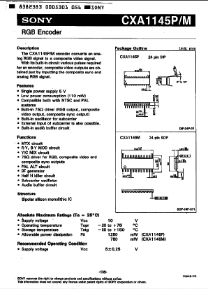 CXA1145P Datasheet PDF Sony Semiconductor