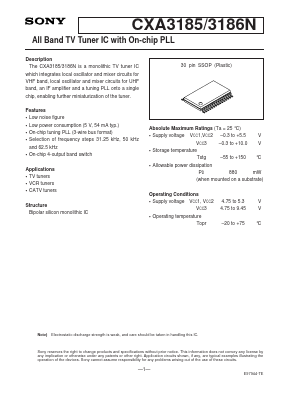 CXA3186 Datasheet PDF Sony Semiconductor