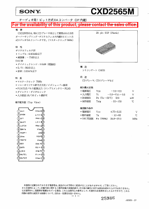CXD2565M Datasheet PDF Sony Semiconductor