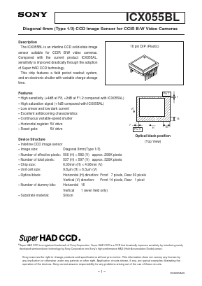 ICX055BL Datasheet PDF Sony Semiconductor