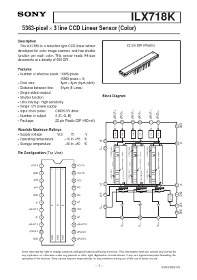 ILX718 Datasheet PDF Sony Semiconductor