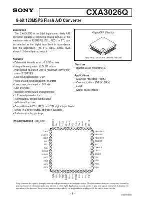 CXA3026Q Datasheet PDF Sony Semiconductor