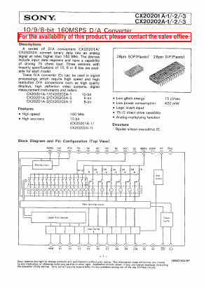 CX20202A-1 Datasheet PDF Sony Semiconductor