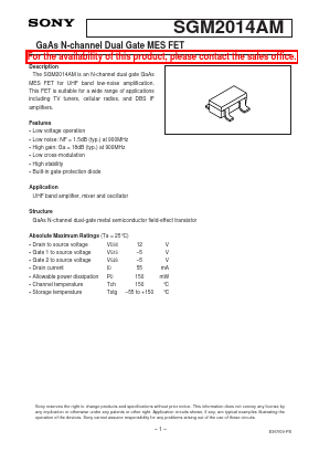 SGM2014 Datasheet PDF Sony Semiconductor