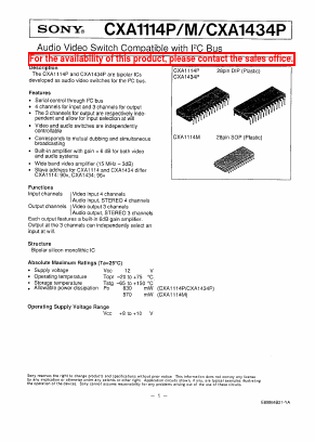 CXA1114M Datasheet PDF Sony Semiconductor